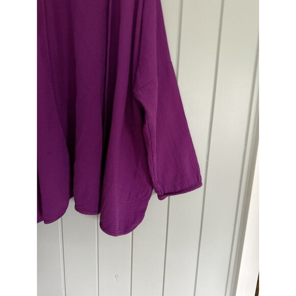 April Meets October Open Front Wrap Cardigan One Size Purple Gauze Minimalist - Picture 3 of 9